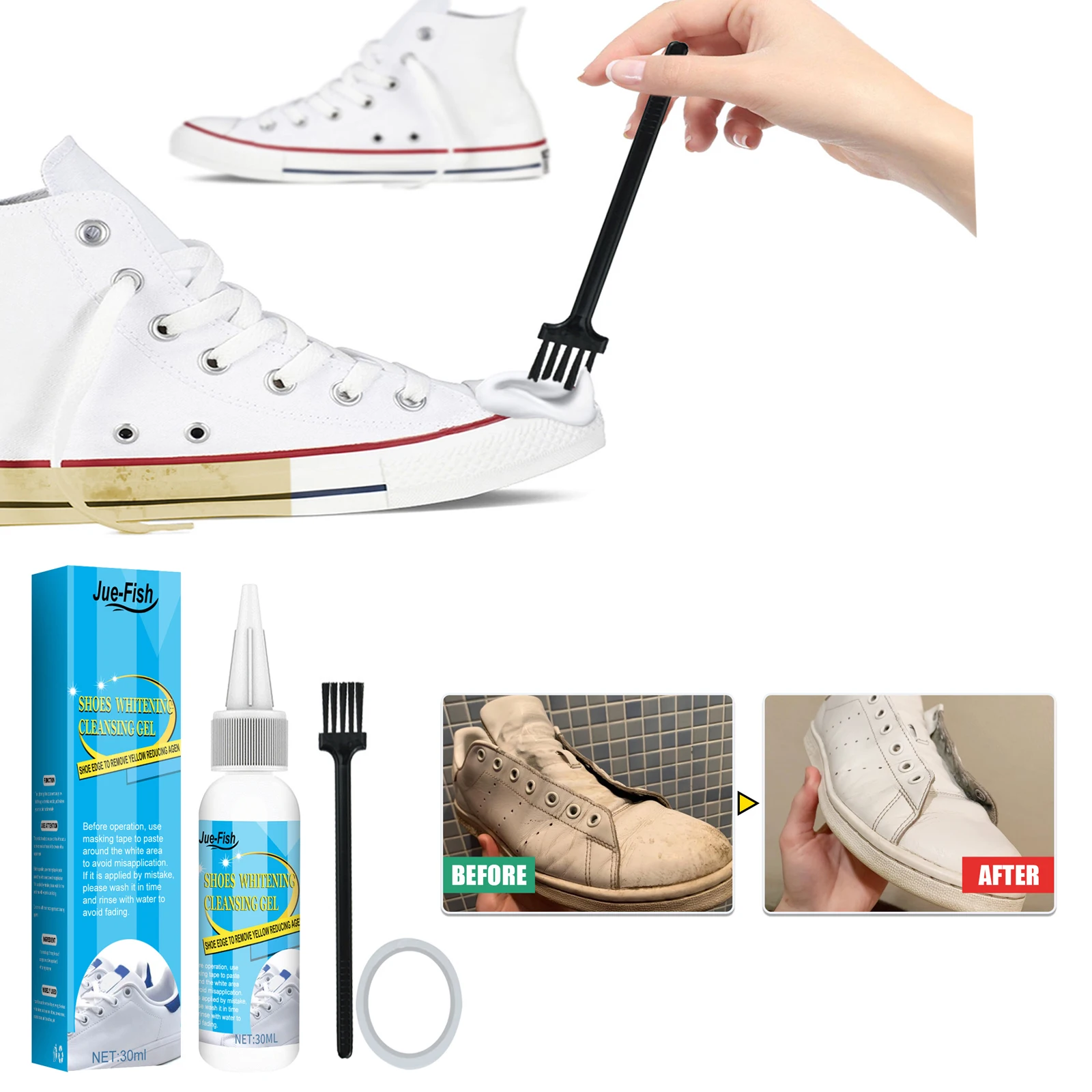 Sneaker Cleaning Kit - Putih sepatu Gel pembersih noda kotoran