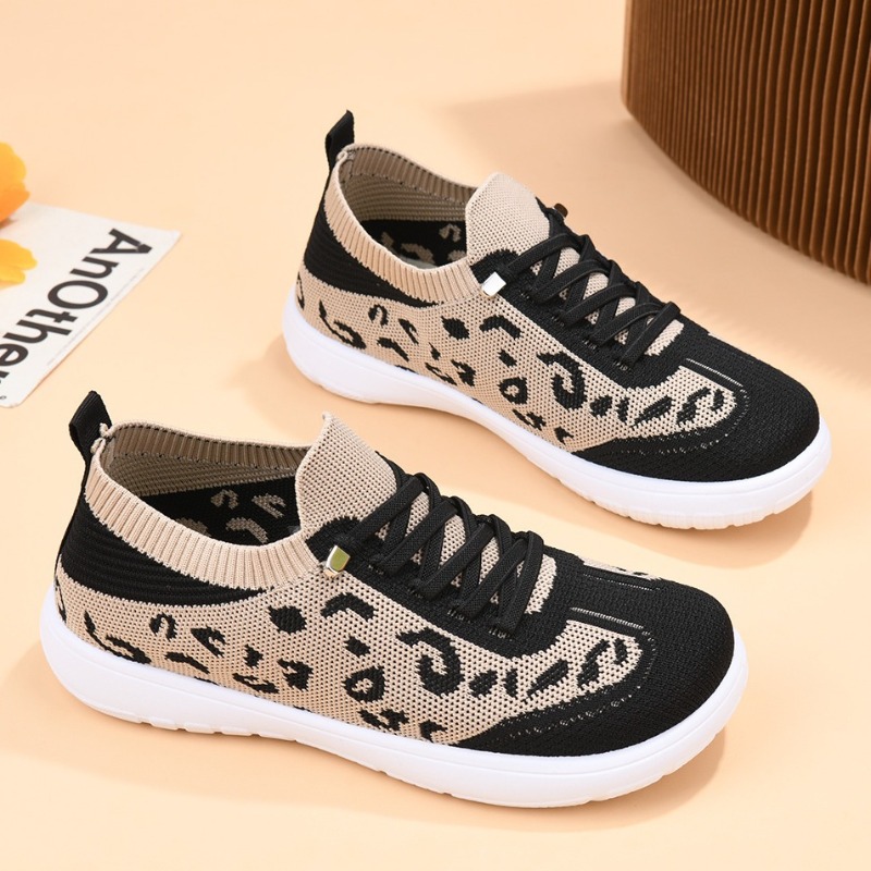 Sneaker Zone - Sepatu Sneakers Wanita Model Lace-up Leopard