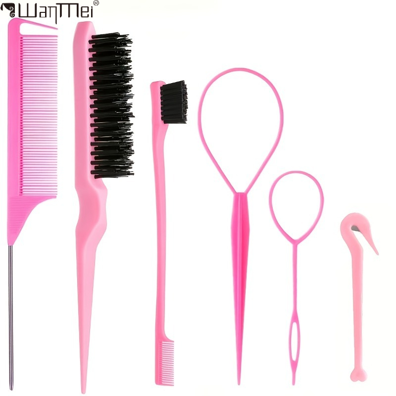 6Pcs Set Alat Penataan Rambut  - Brush Bristle Set ulasan dan harga